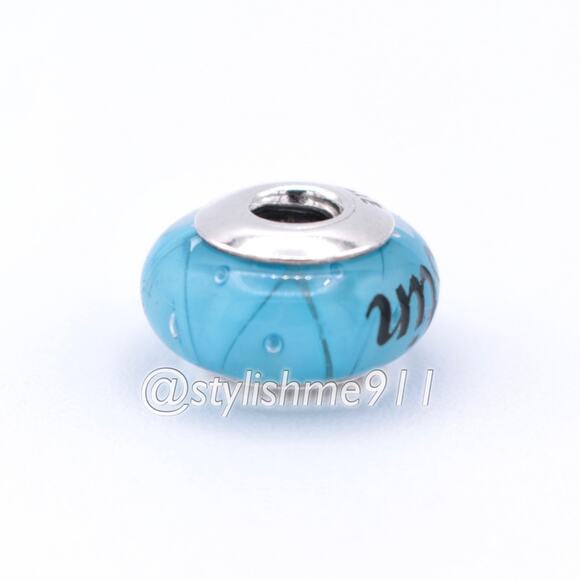 Authentic Pandora "Destin" Turquoise Murano Glass Charm - 790924 - Picture 9 of 11